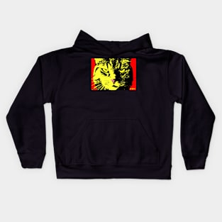 ANGRY CAT POP ART - YELLOW BLACK RED Kids Hoodie